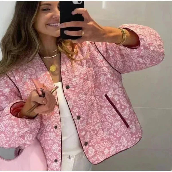 BLOOM – Women's Pink Patchwork Quilted Jacket