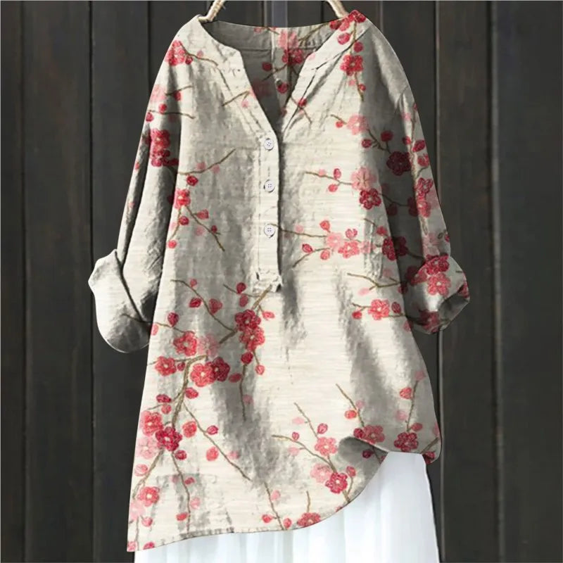 Easygoing Floral Pattern Blouse