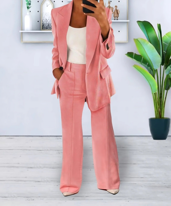 Blazer and Wide-Leg Trouser Ensemble